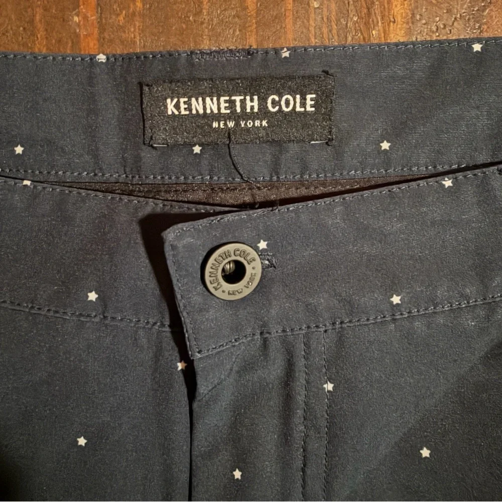 Kenneth Cole New York Navy Blue Board Shorts with Star Dots - Size 34